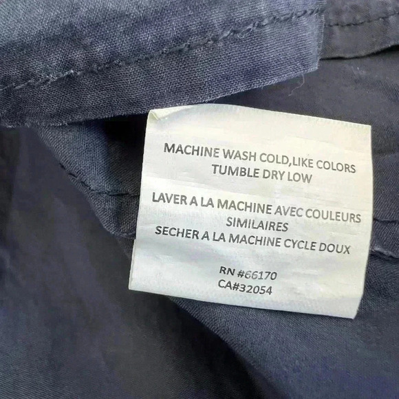 Anthropologie HD In Paris Lace Up Navy Blue Blouse Size Small - Picture 7 of 9